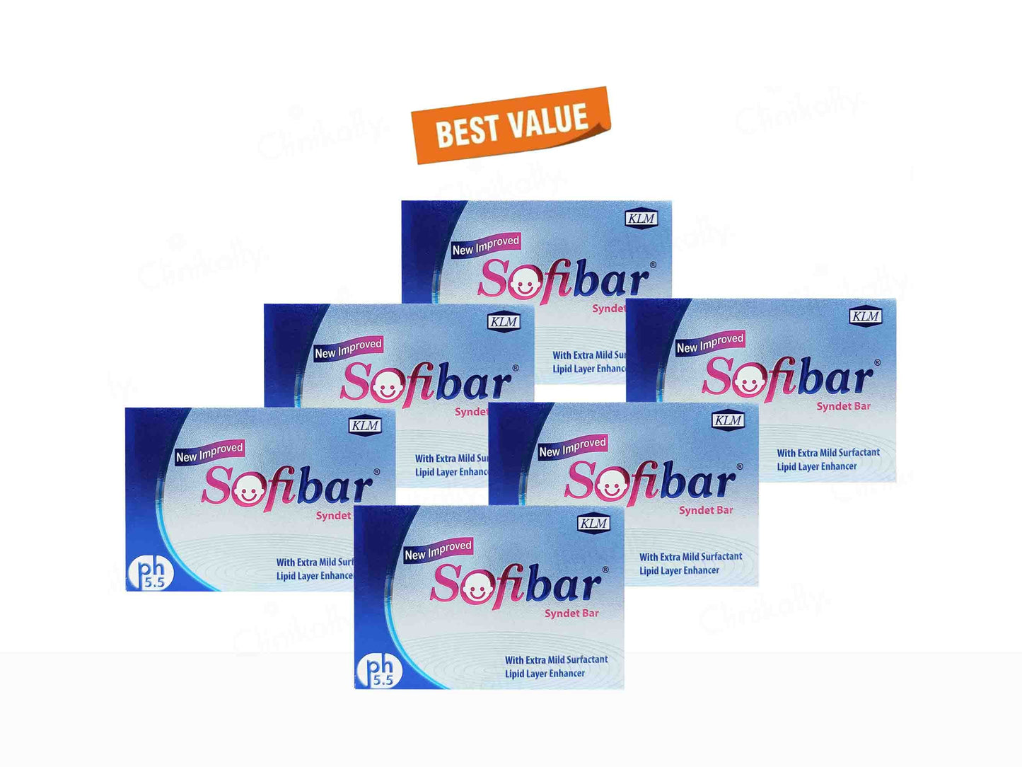 Sofibar pH 5.5 Syndet Bar 6 x 75 gm