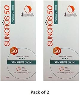 Suncros 50 Aqualotion SPF-50+++ 60Ml Pack of 2