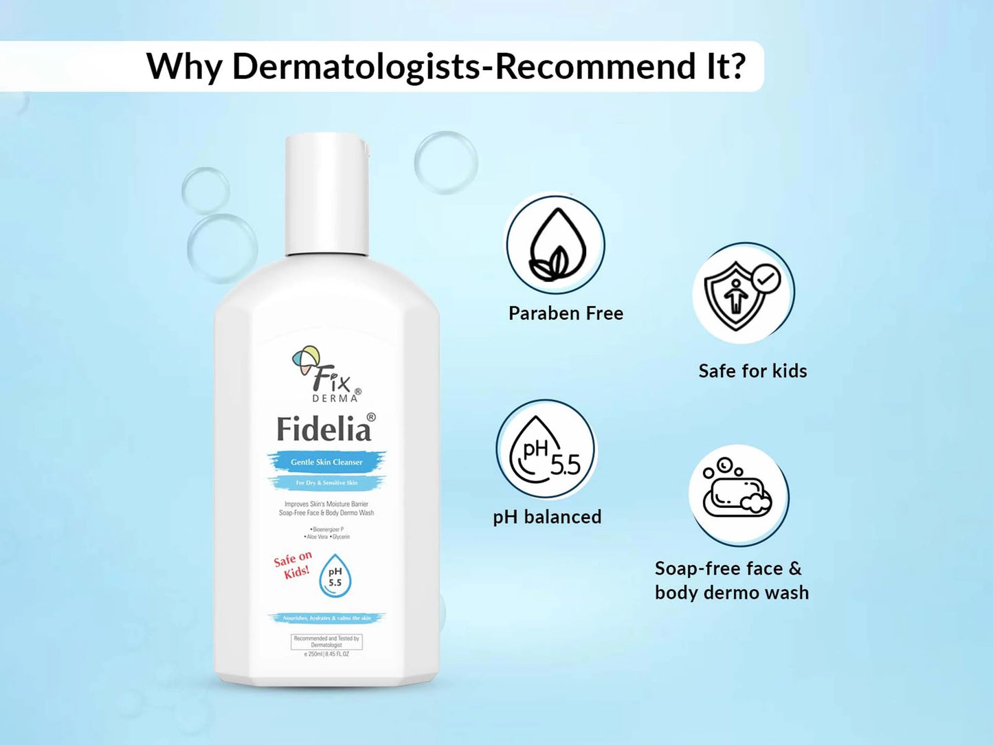 Fixderma Fidelia Gentle Skin Cleanser 250Ml