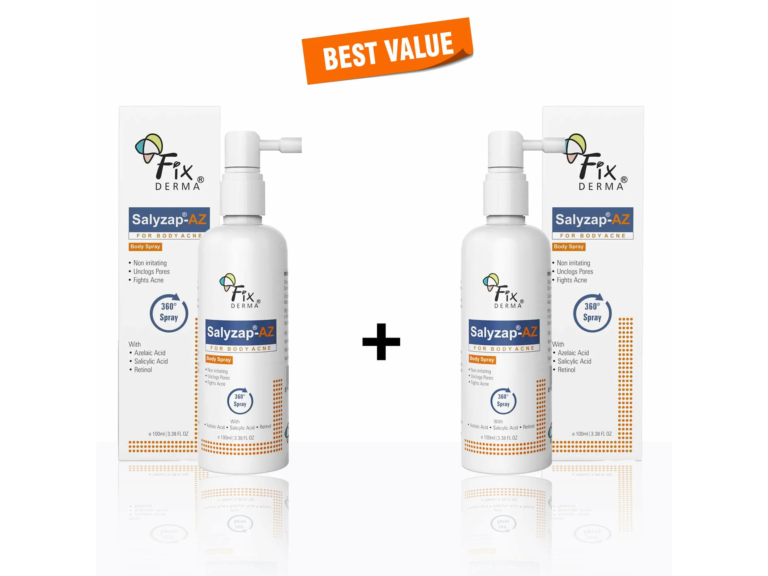 Fixderma Salyzap-AZ Body Spray 100Ml 2 x 100 ml