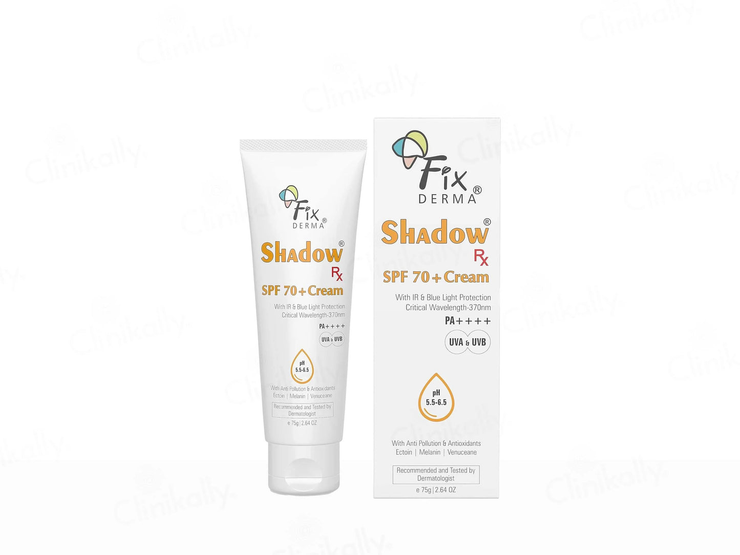 Fixderma Shadow Rx Sunscreen Cream SPF 70+ PA++++ 75Gm