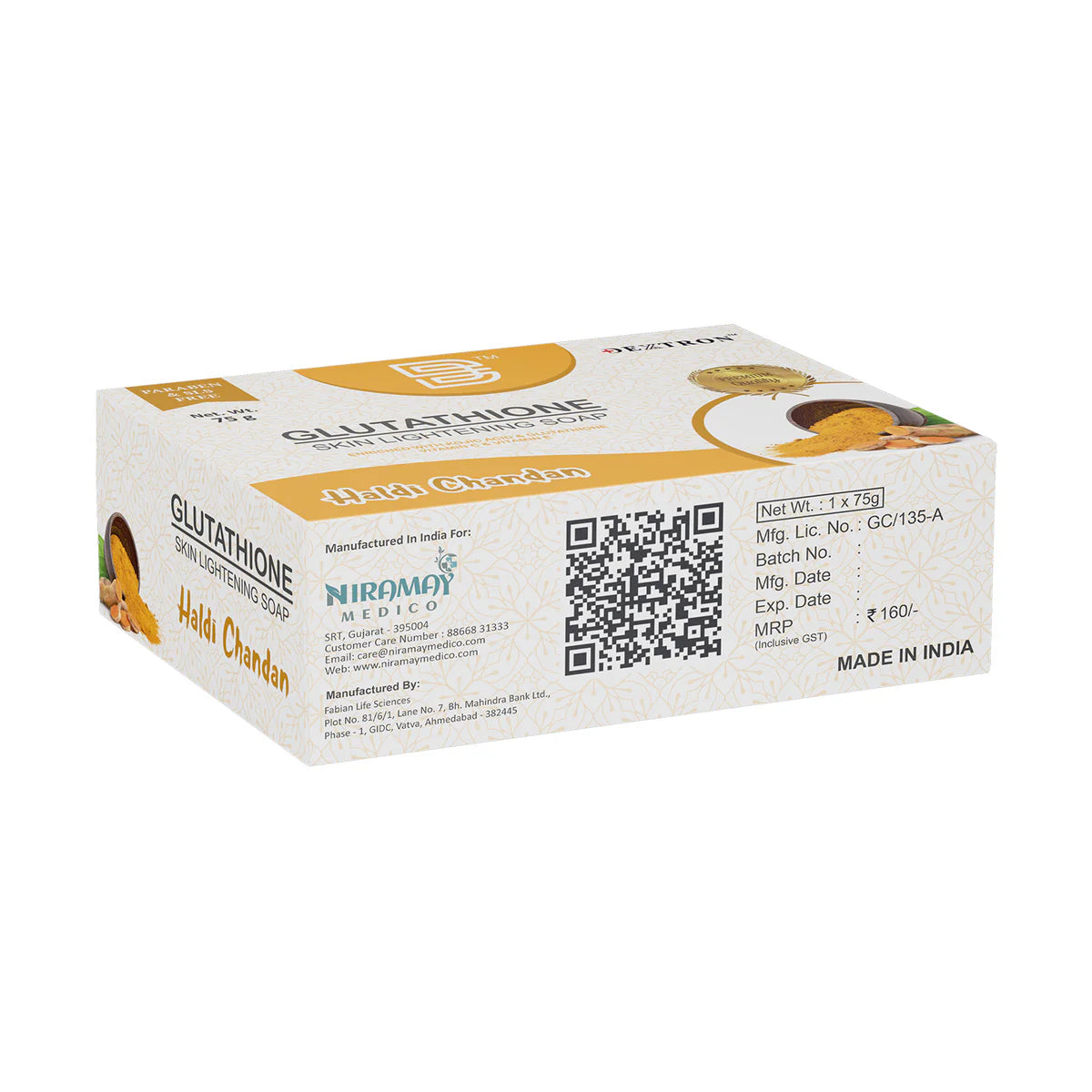 Glutathione Skin Lightening Soap Haldi Chandan 75gm