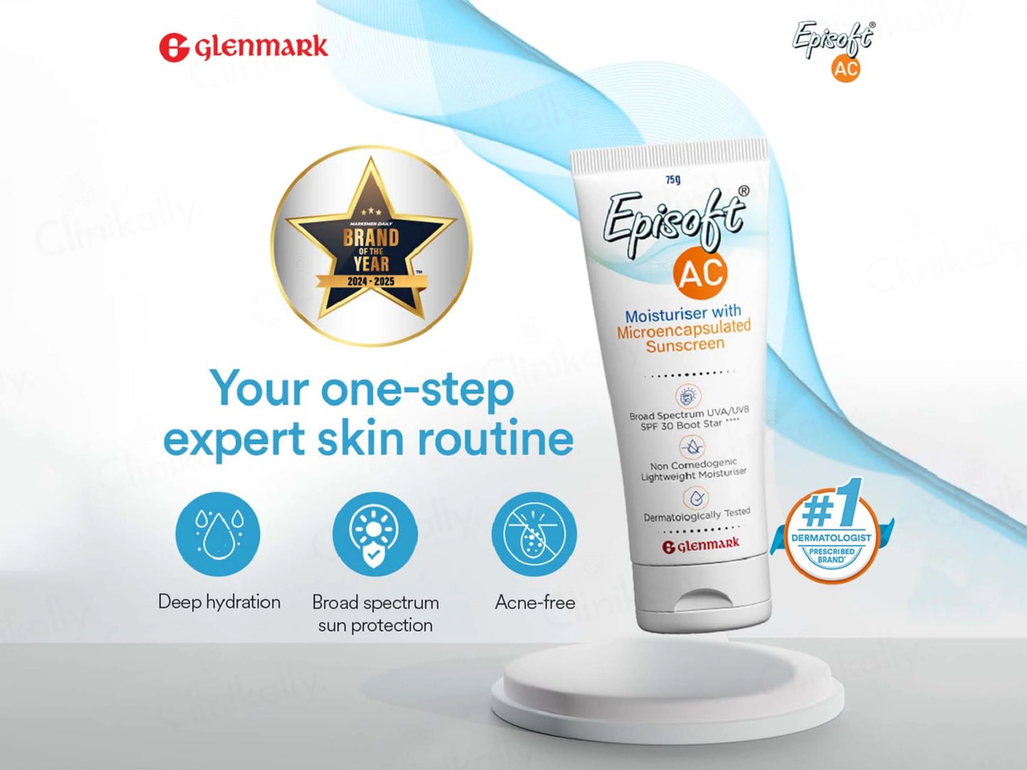 Episoft AC Moisturiser with Sunscreen SPF 30+++ 75Gm Pack Of 2