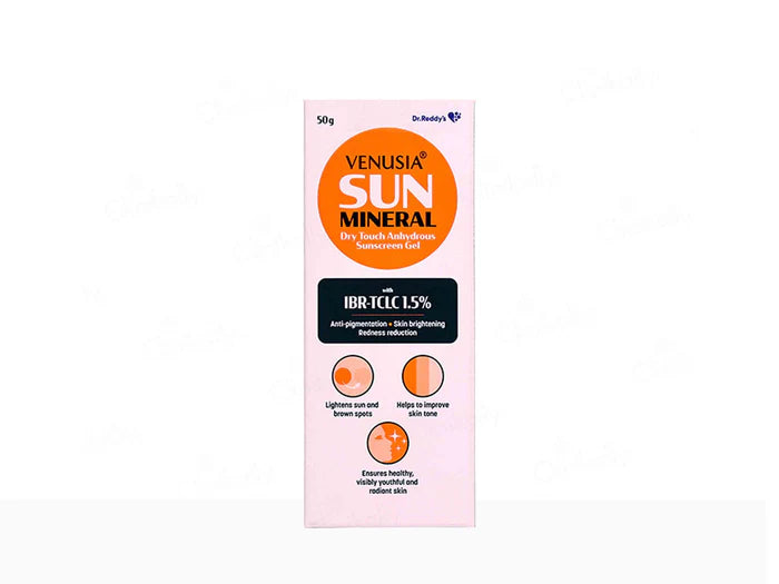 Venusia Sun Mineral Dry Touch Sunscreen Gel SPF 65+ PA++++ 50Gm