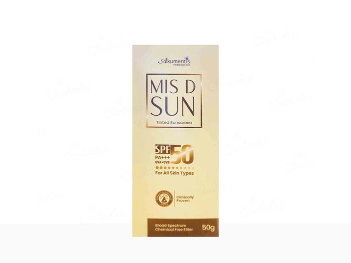 Mis D Sun Tinted Sunscreen SPF 50 Pack Of 2 50Ml
