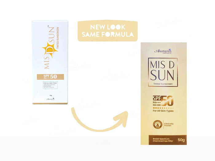 Mis D Sun Tinted Sunscreen SPF 50 Pack Of 2 50Ml