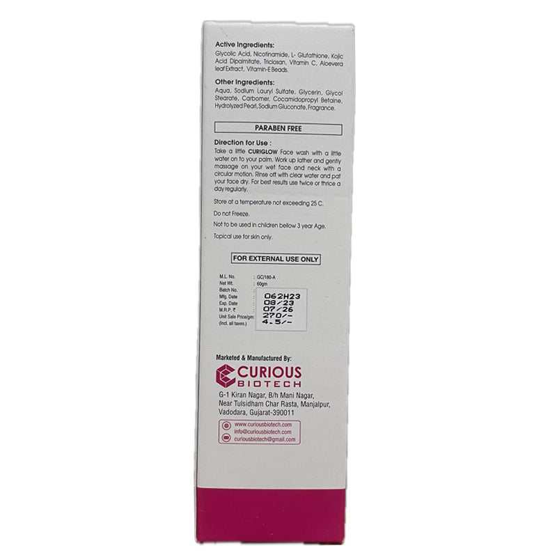 Curiglow Face Wash 60Gm (Pack Of 2)