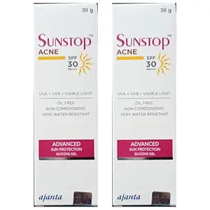 SUNSTOP ACNE SPF 30 PA+++ Advanced Sun Protection gel 30gm (PACK OF 2)