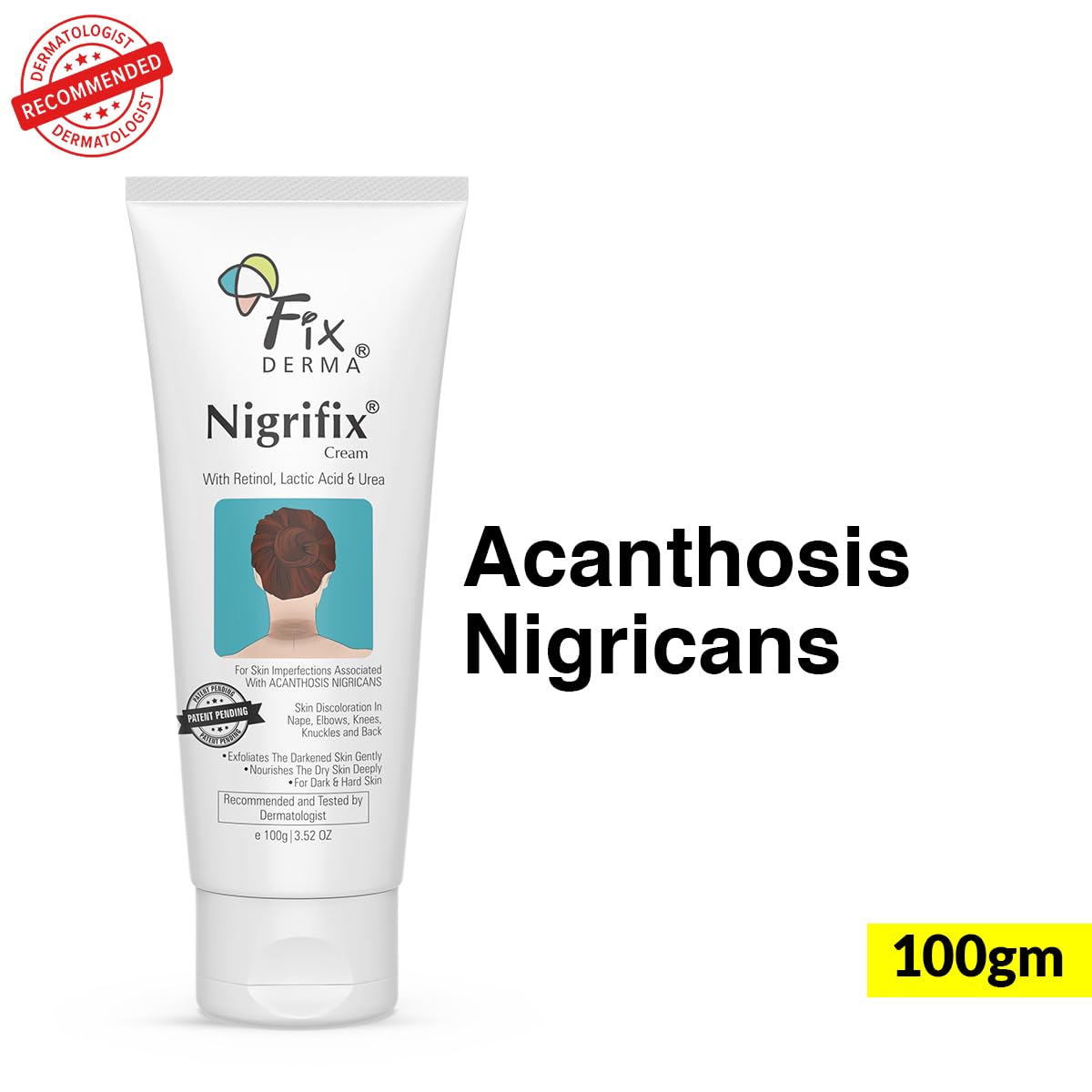 Fixderma Nigrifix cream for Acanthosis Nigricans | For Dark Body Parts Like Neck, Knuckles, Armpits, Ankles, Thighs, Elbows | Exfoliant- 100g