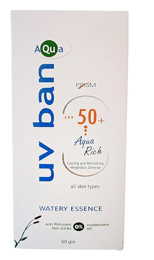 Uv Ban Aqua Rich SPF 50 Sunscreen Gel 50Gm Pack of 2