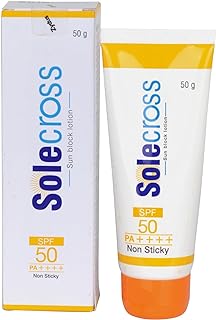 Solecross Sun block Lotion - SPF 50+ PA++++ | Non-Sticky Formula Based Water Resistant Sunscreen| Protection against UVA/UVB Rays (50g)