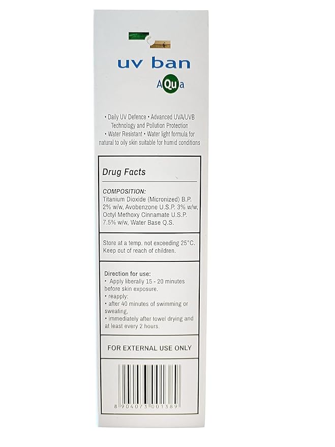 Uv Ban Aqua Rich SPF 50 Sunscreen Gel 50Gm Pack of 2