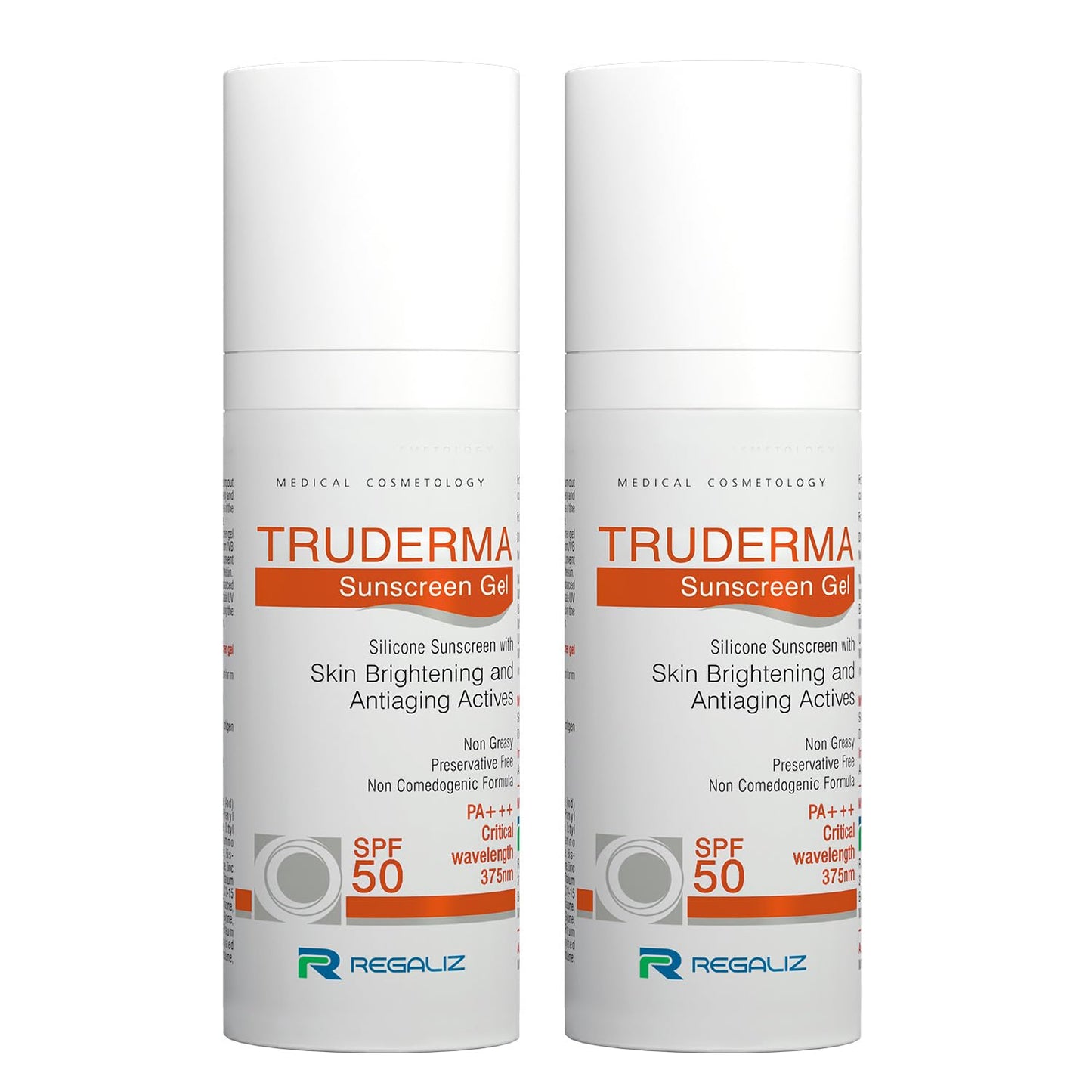 REGALIZ Truderma Silicone Sunscreen Gel SPF 50+ | Broad Spectrum UVA & UVB Protection (Pack Of 2*50Gm)