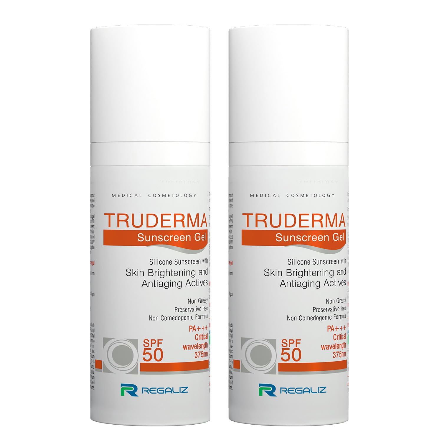 REGALIZ Truderma Silicone Sunscreen Gel SPF 50+ | Broad Spectrum UVA & UVB Protection (Pack Of 2*50Gm)