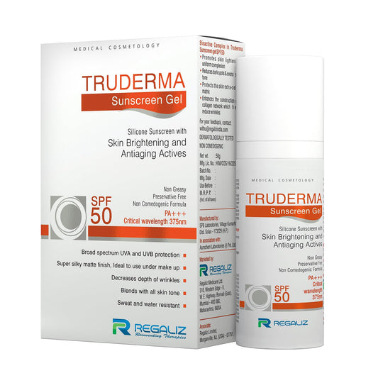 Regaliz Truderma Sunscreen Gel SPF 50 PA+++ 50gm