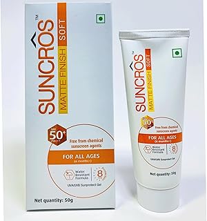 Sun pharma Suncros Matte Finish Soft Sunscreen Gel SPF-50 (50GM)