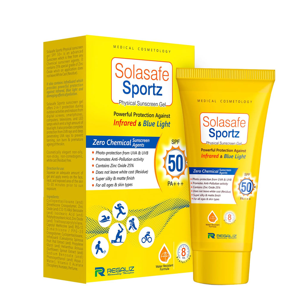 Solasafe Sportz Physical Sunscreen Gel SPF 50+ PA 50Gm