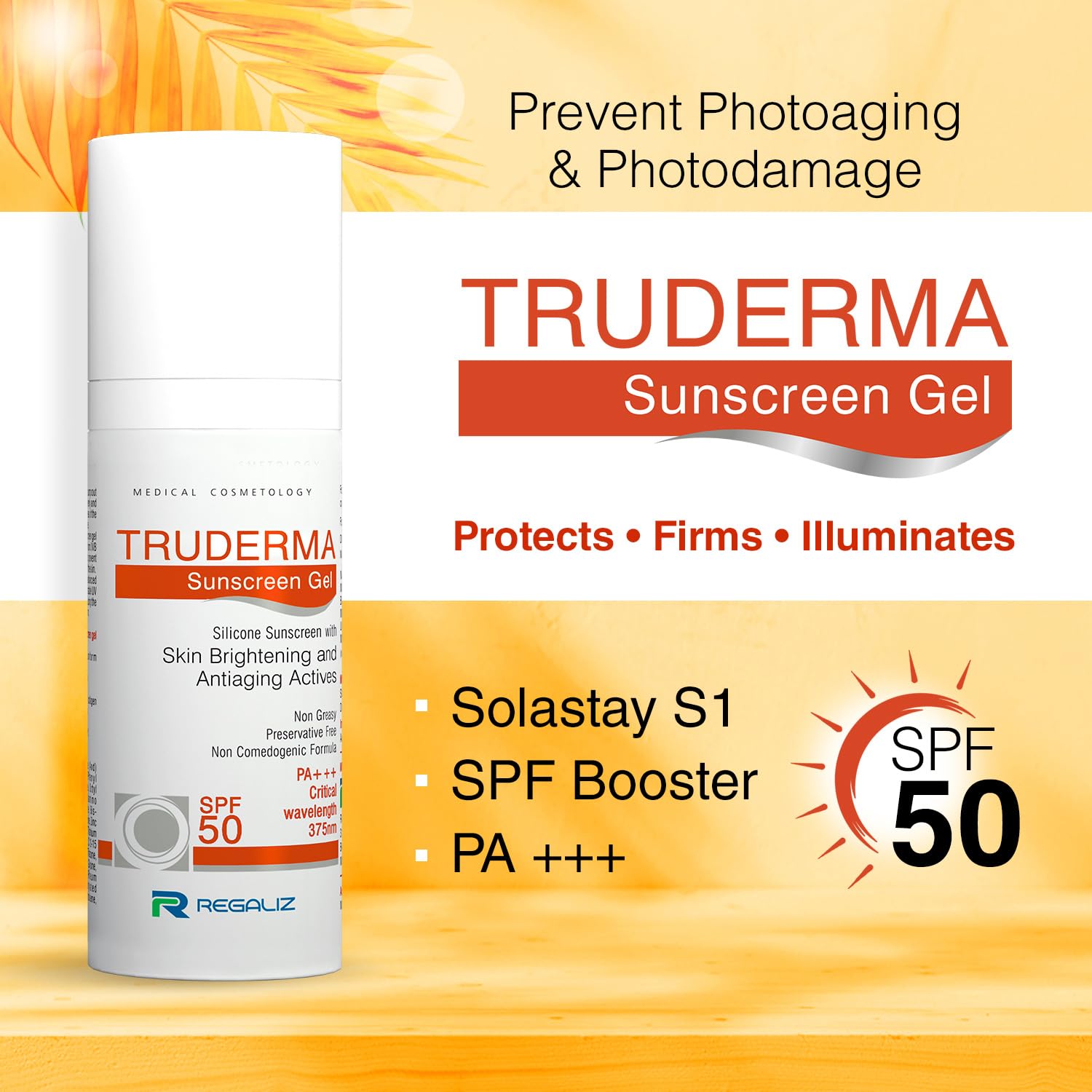 Truderma Sunscreen Gel SPF 50 PA+++ 50Gm