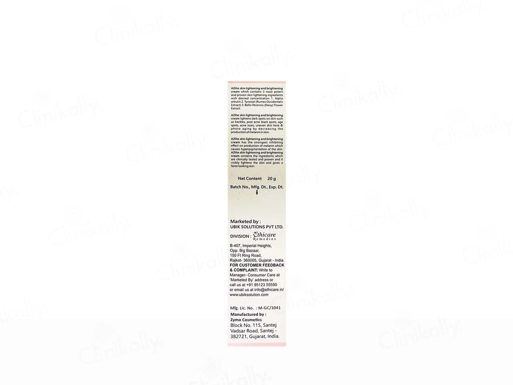 A2 Lite Skin Lightening & Brightening Cream 20Gm