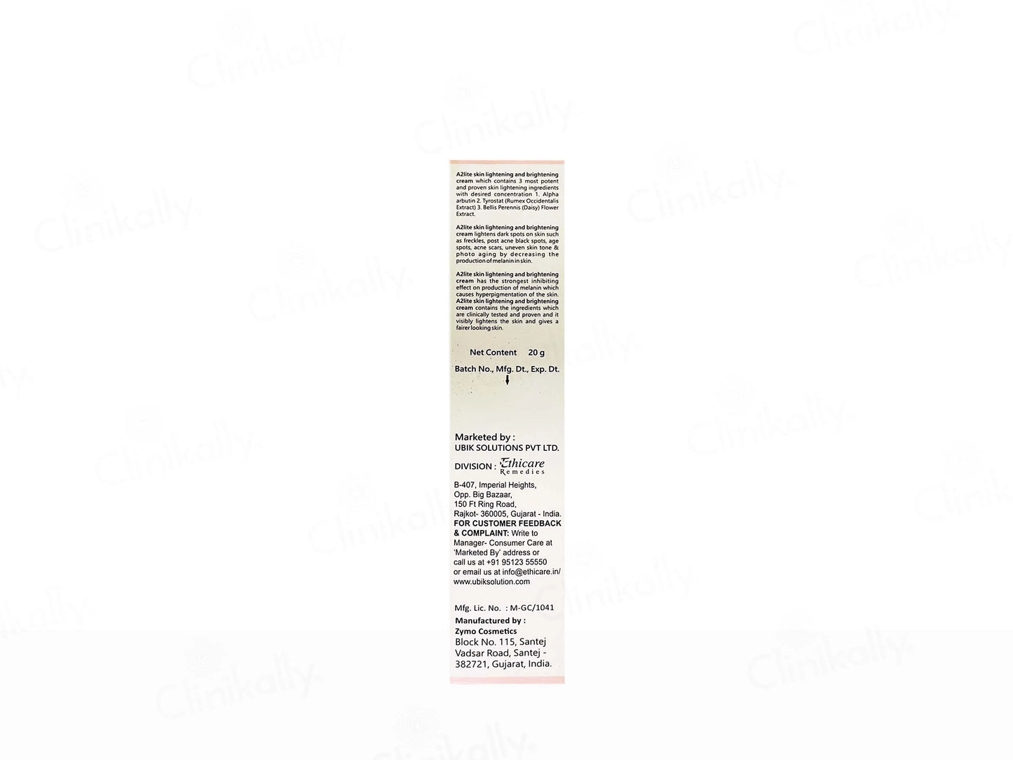 A2 Lite Skin Lightening & Brightening Cream 20Gm