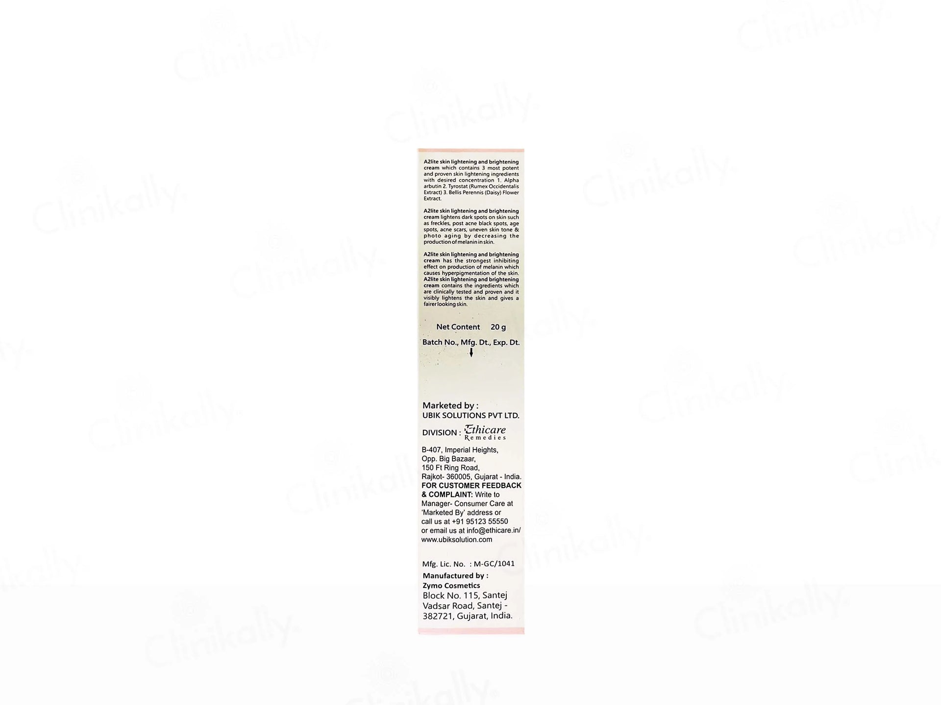 A2 Lite Skin Lightening & Brightening Cream 20Gm