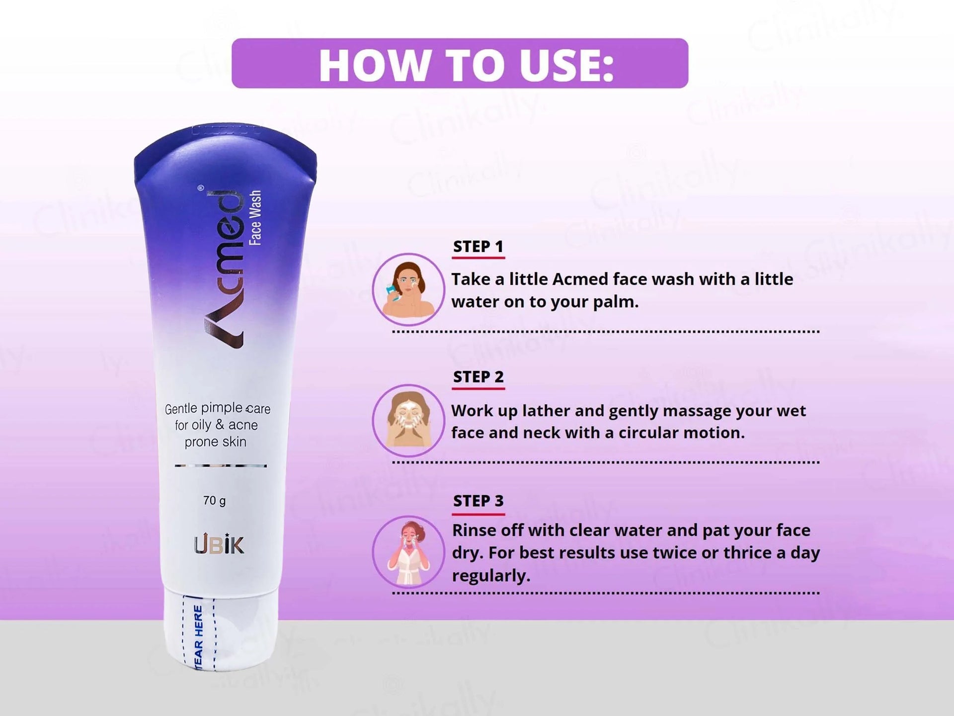 Acmed Gentle Pimple Care Face Wash 70Gm (Pack Of 3)