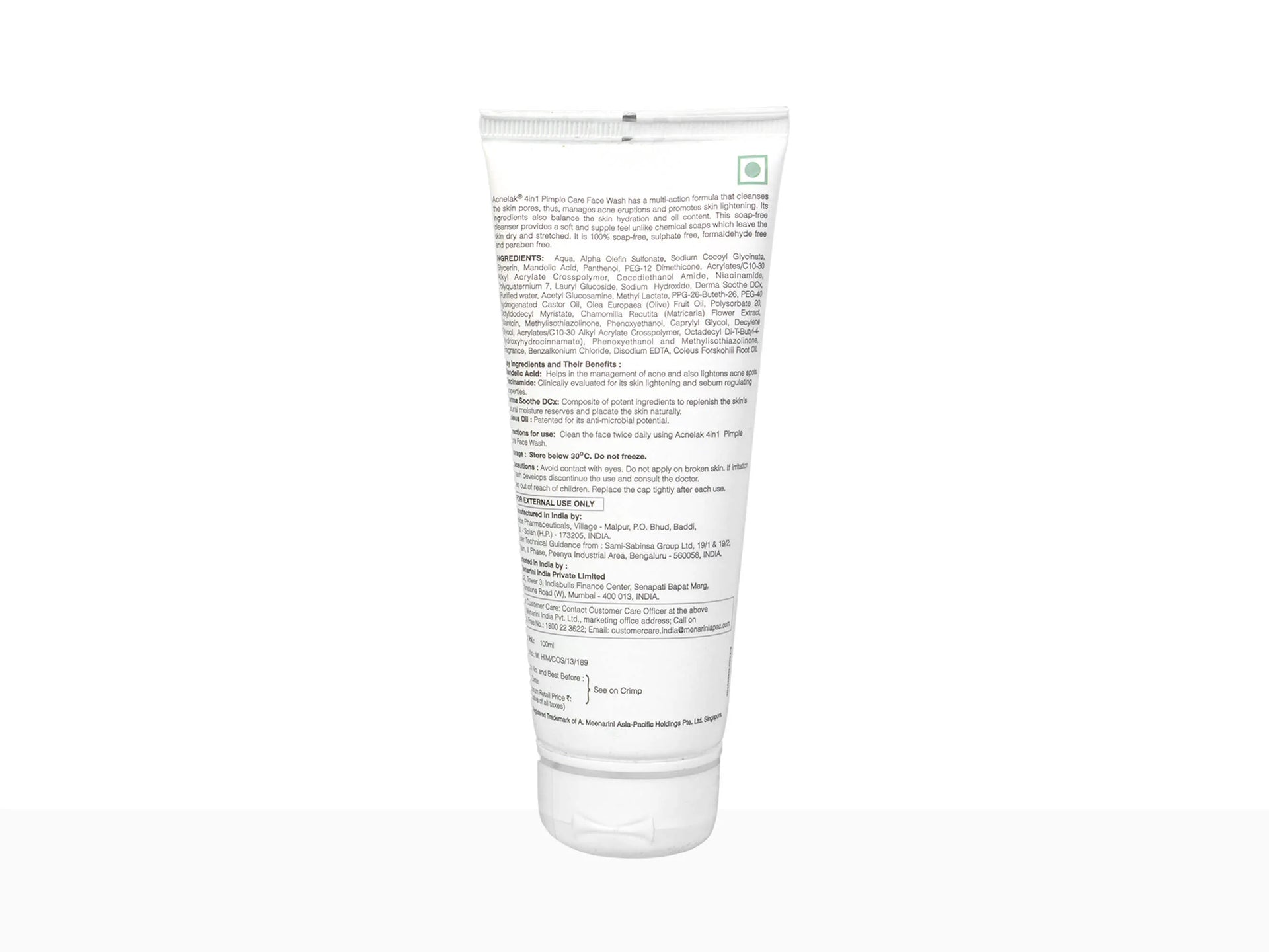 Menarini Acnelak 4 in 1 Pimple Care Face Wash