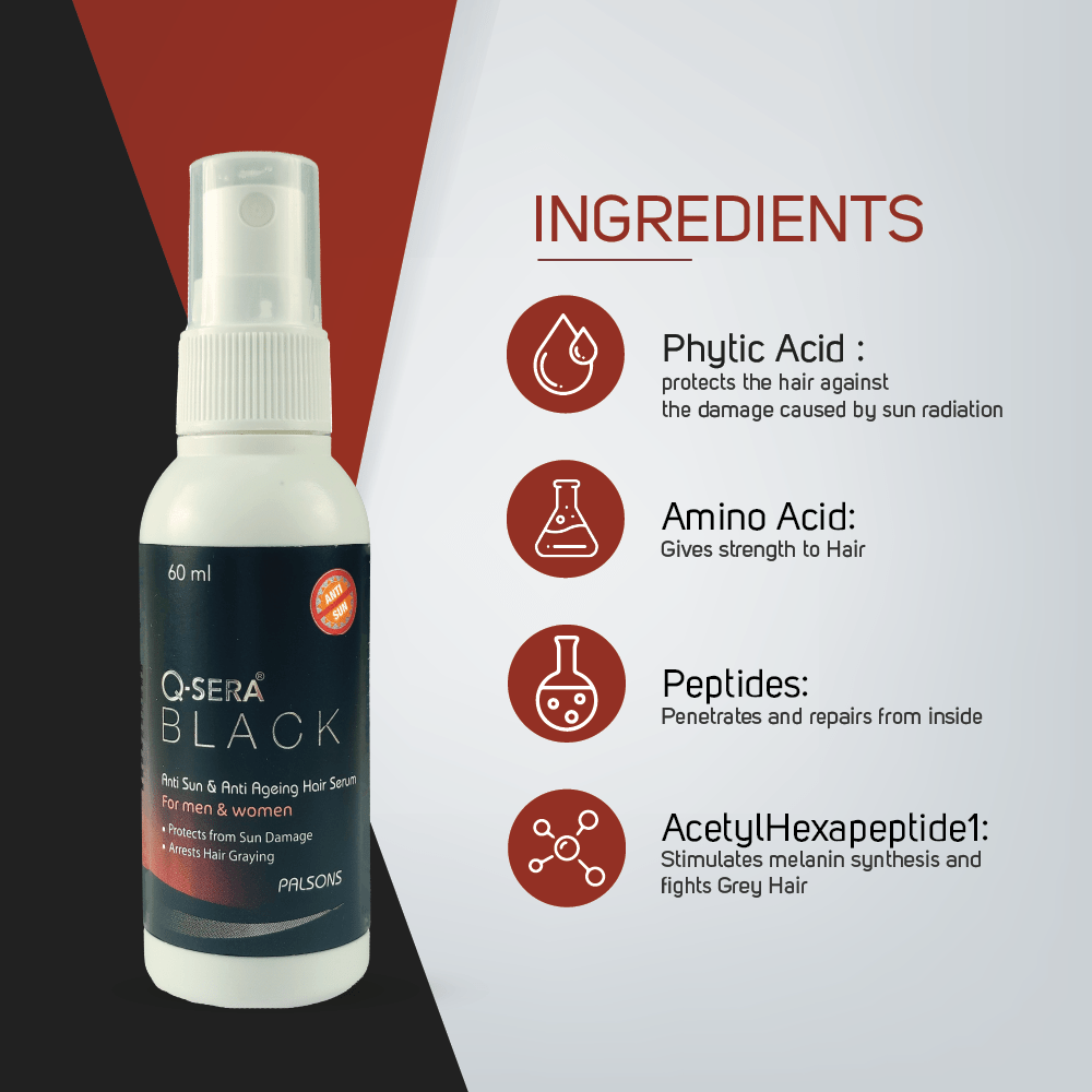 Q-Sera Black Serum Anti Sun & Anti Ageing Hair Serum 60Ml