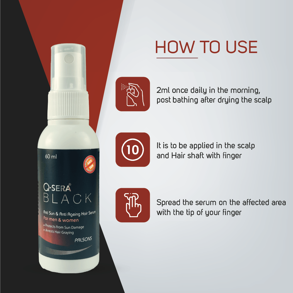 Q-Sera Black Serum Anti Sun & Anti Ageing Hair Serum 60Ml