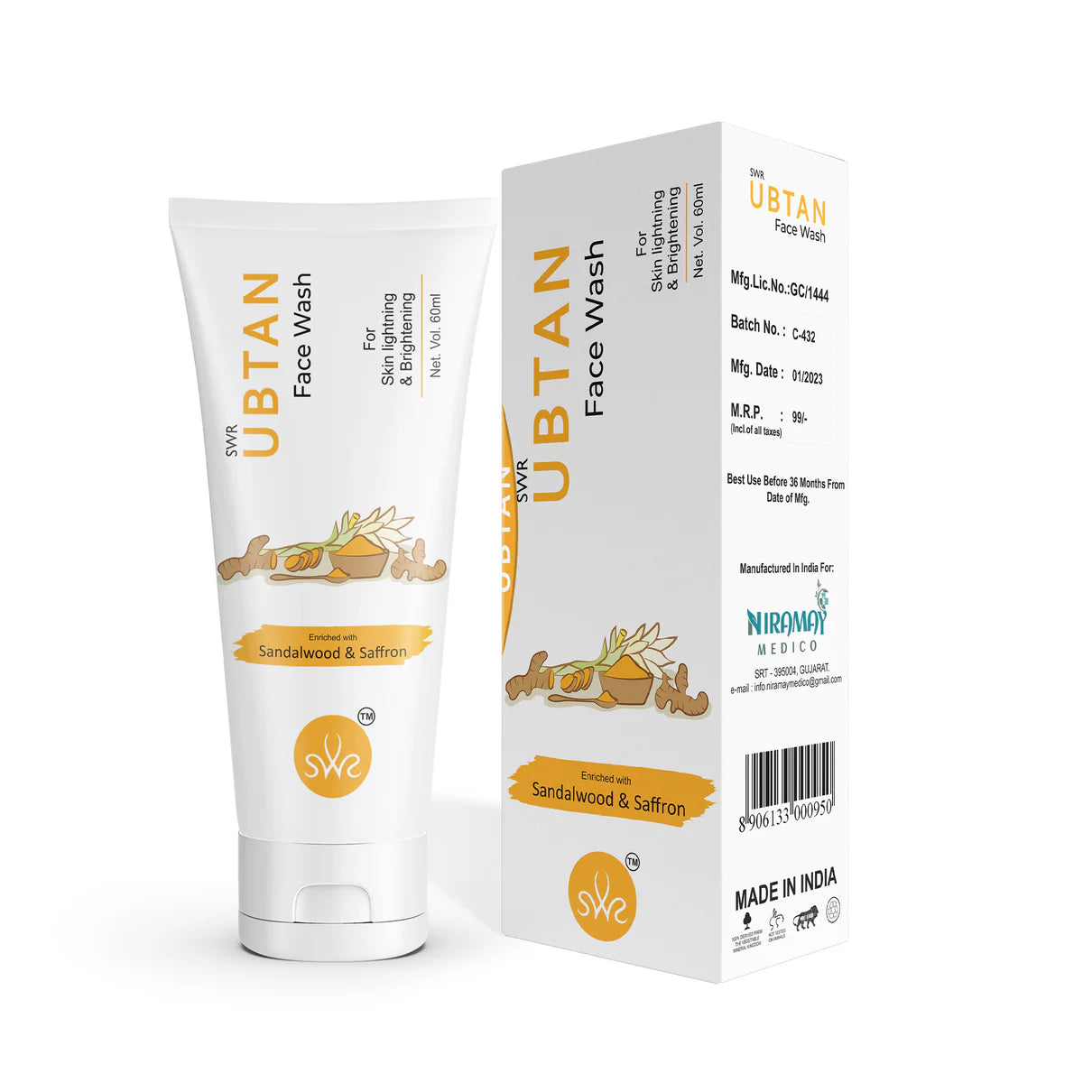 Ubtan Face Wash 60Ml Pack Of 3