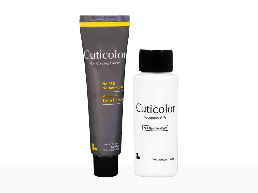 Cuticolor Hair Coloring Cream Black 2.0 (120Gm)