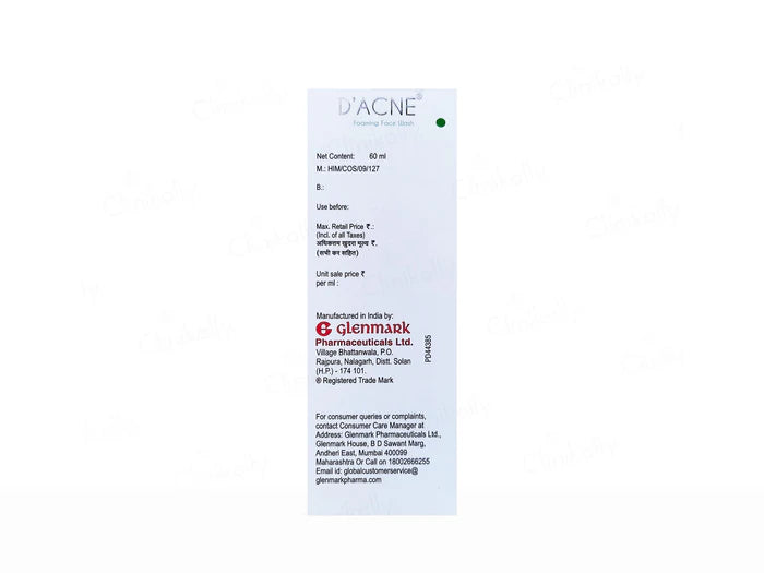 Glenmark D'Acne Foaming Face Wash 60ML