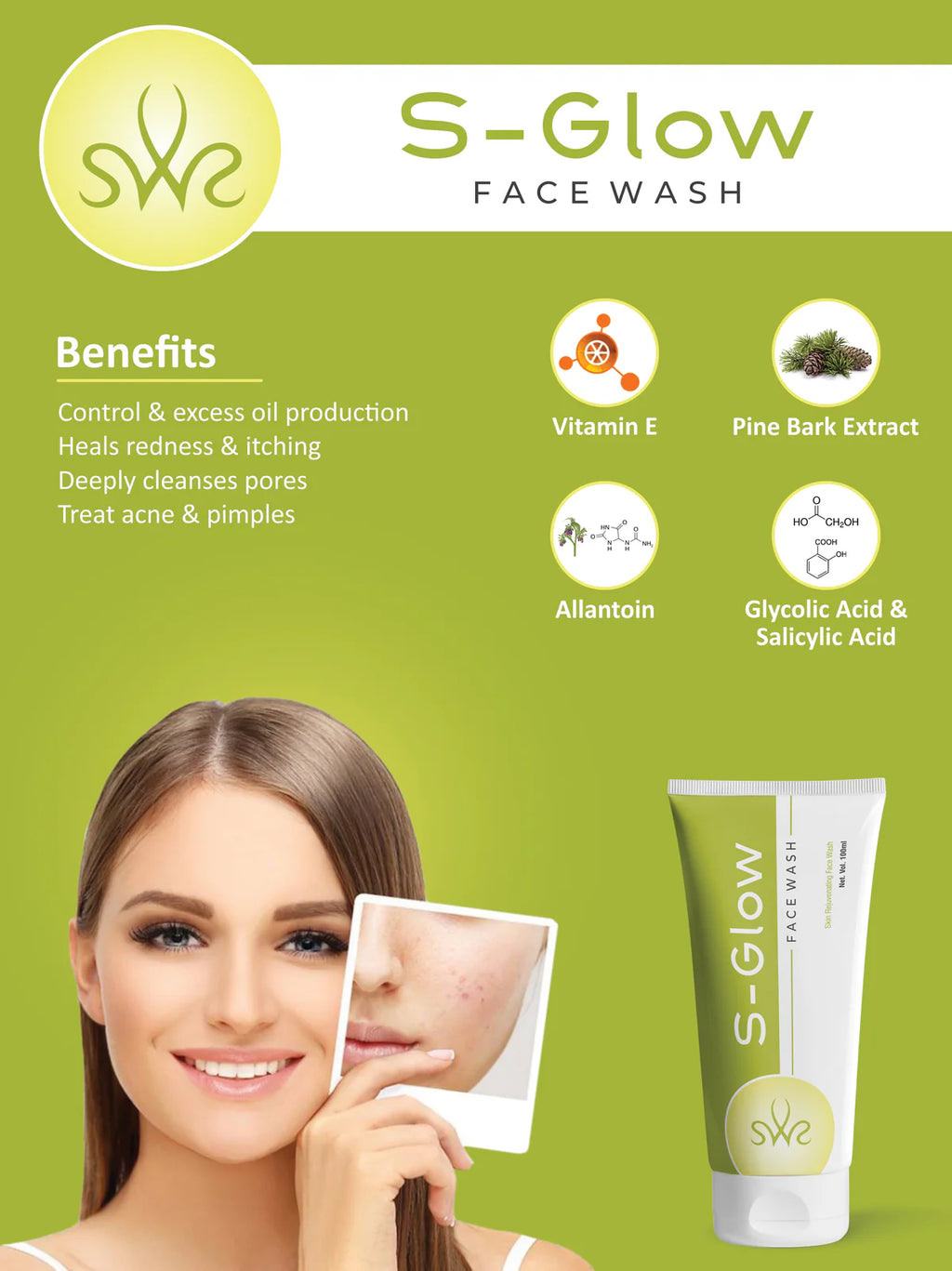 S-Glow Face Wash 100Ml
