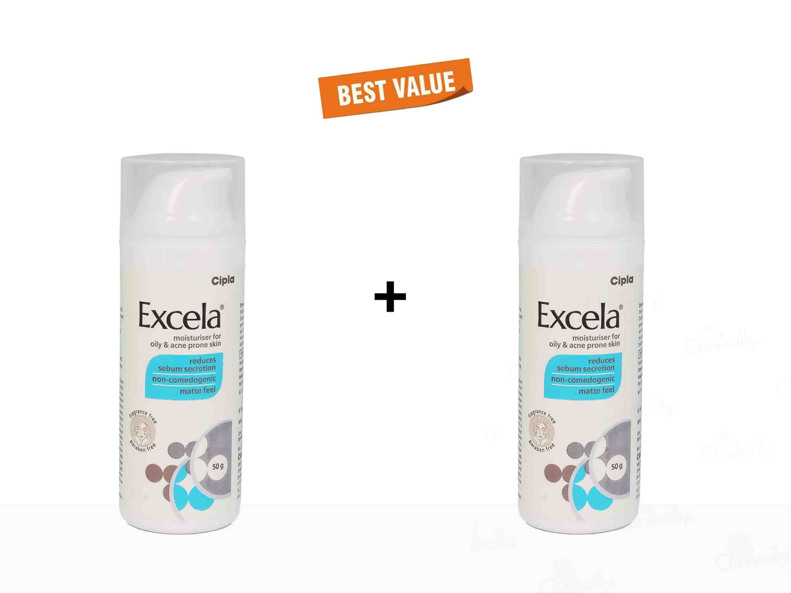 Excela Moisturiser for Oily & Acne Prone Skin 50Gm Pack Of 2