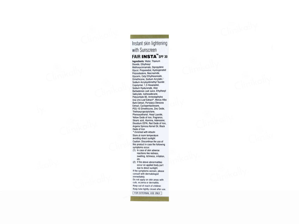 Fair Insta Instant Skin Lightening Cream With Sunscreen SPF 30 (Pack Of 2) 20Gm
