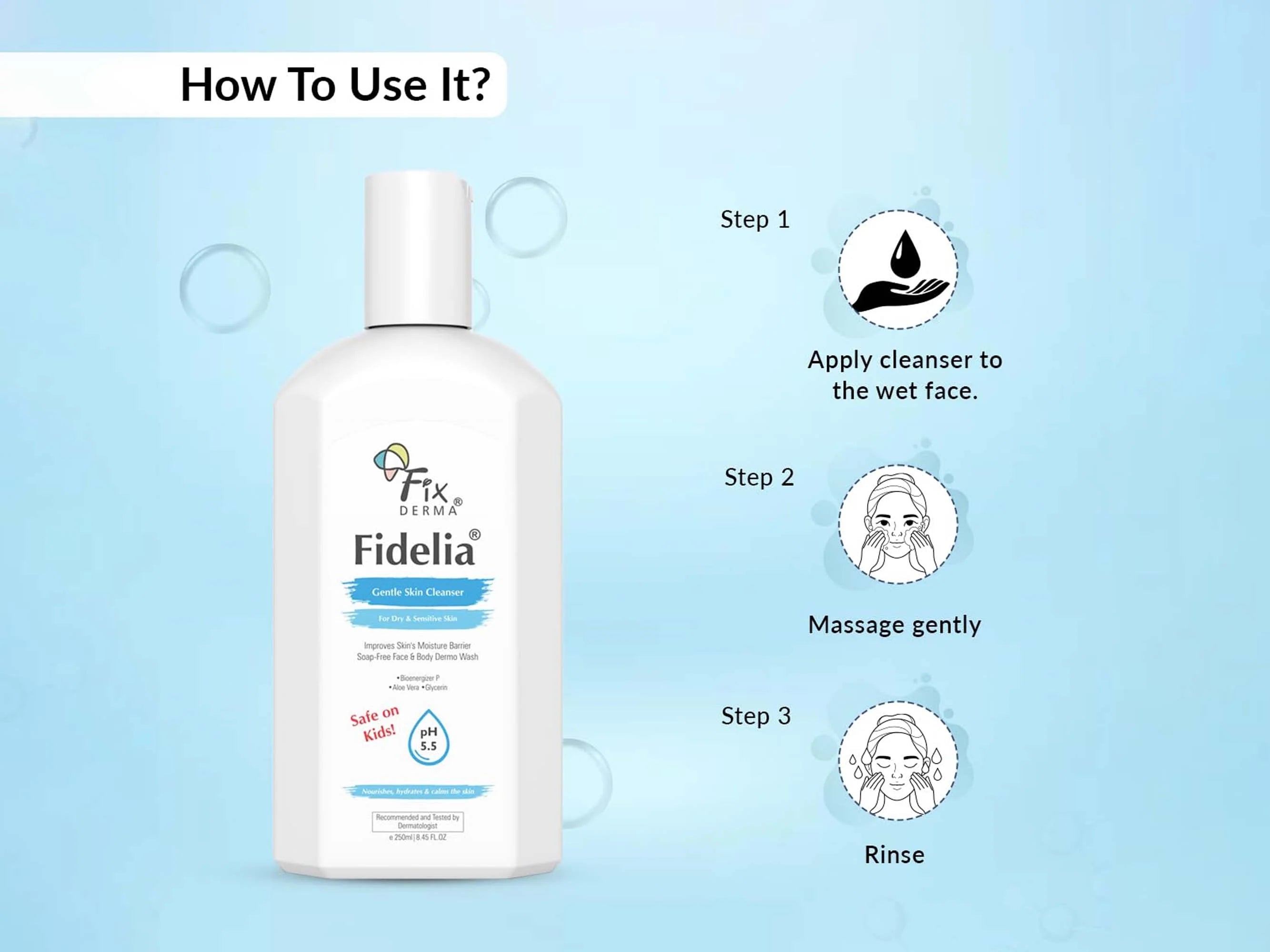 Fixderma Fidelia Gentle Skin Cleanser 250Ml