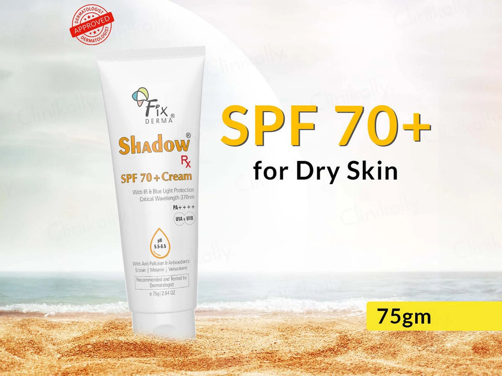 Fixderma Shadow Rx Sunscreen Cream SPF 70+ PA++++ 75Gm