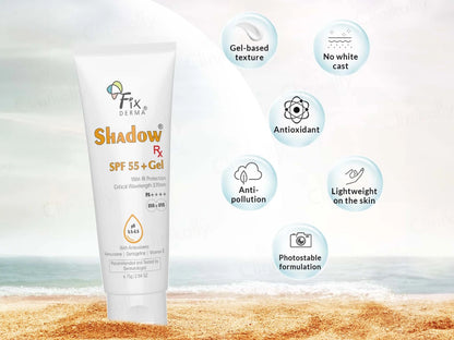 Fixderma Shadow Rx Sunscreen Gel SPF 55+ PA++++ 75Gm