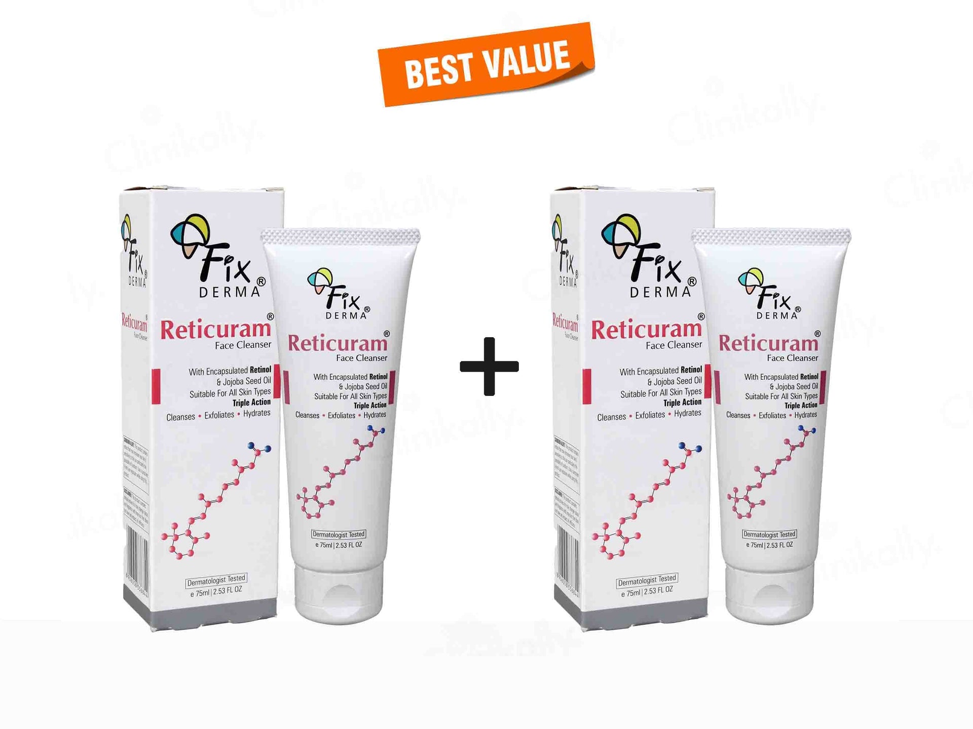 Fixderma Reticuram Face Cleanser 75Ml Pack Of 2