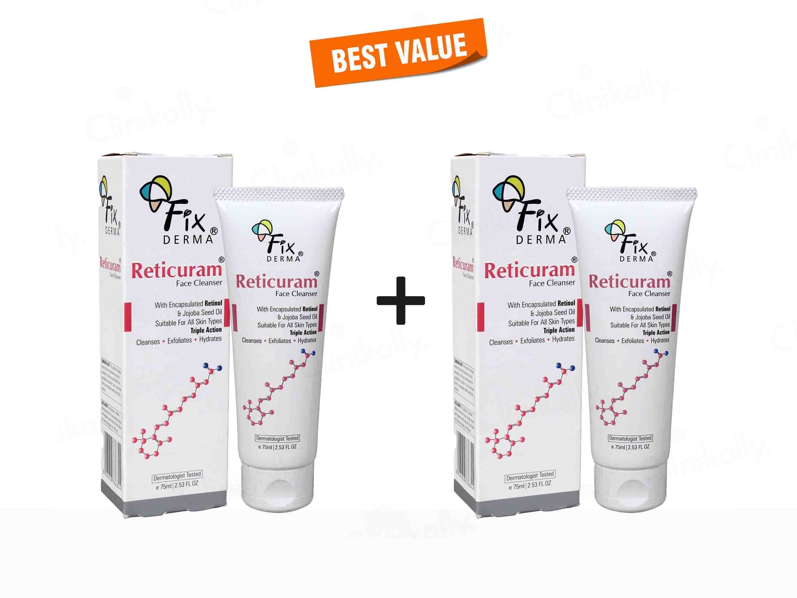 Fixderma Reticuram Face Cleanser 75Ml Pack Of 2