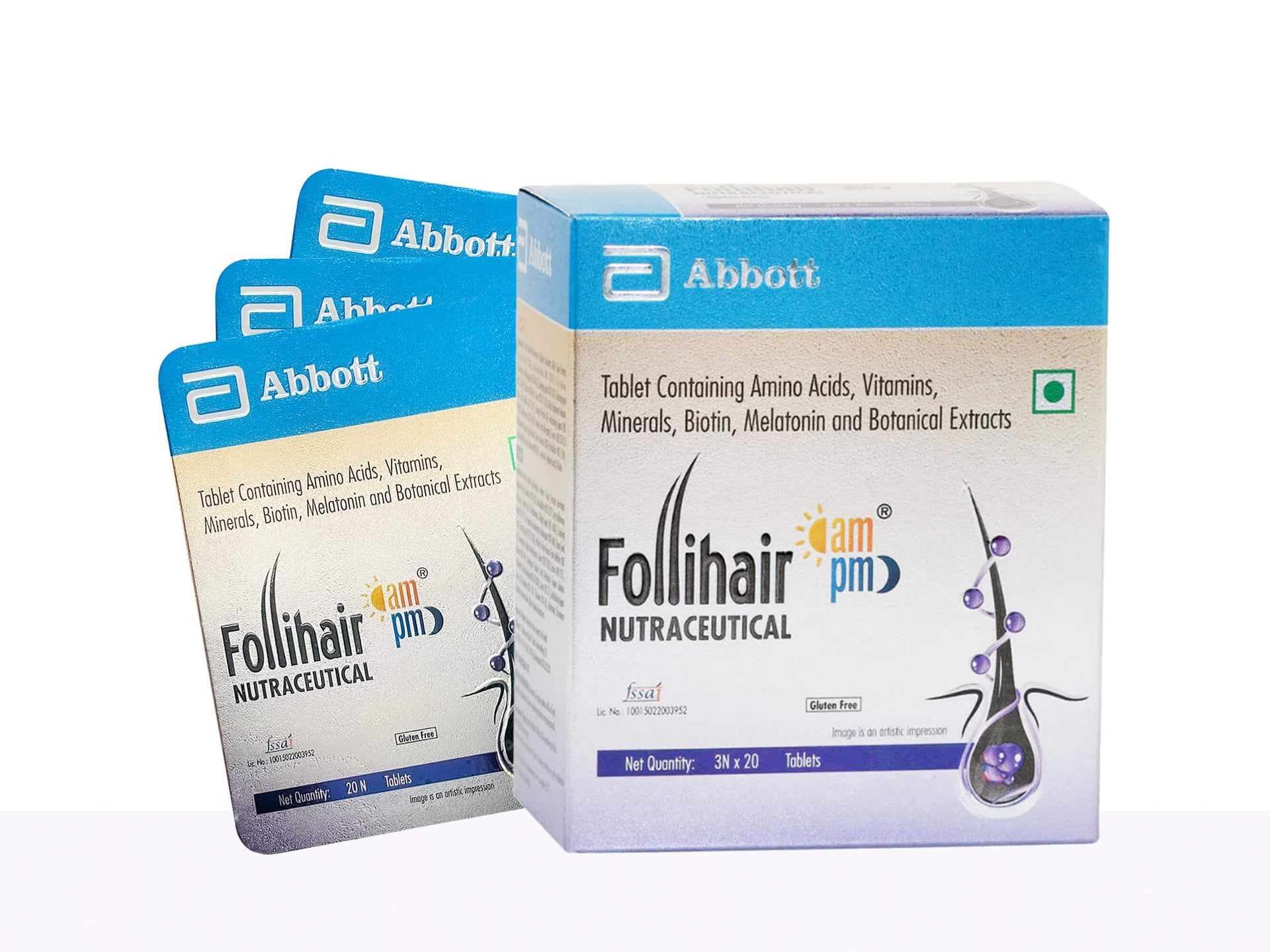 Follihair Nutraceutical Am Pm Tablet 3 x 20 tablets