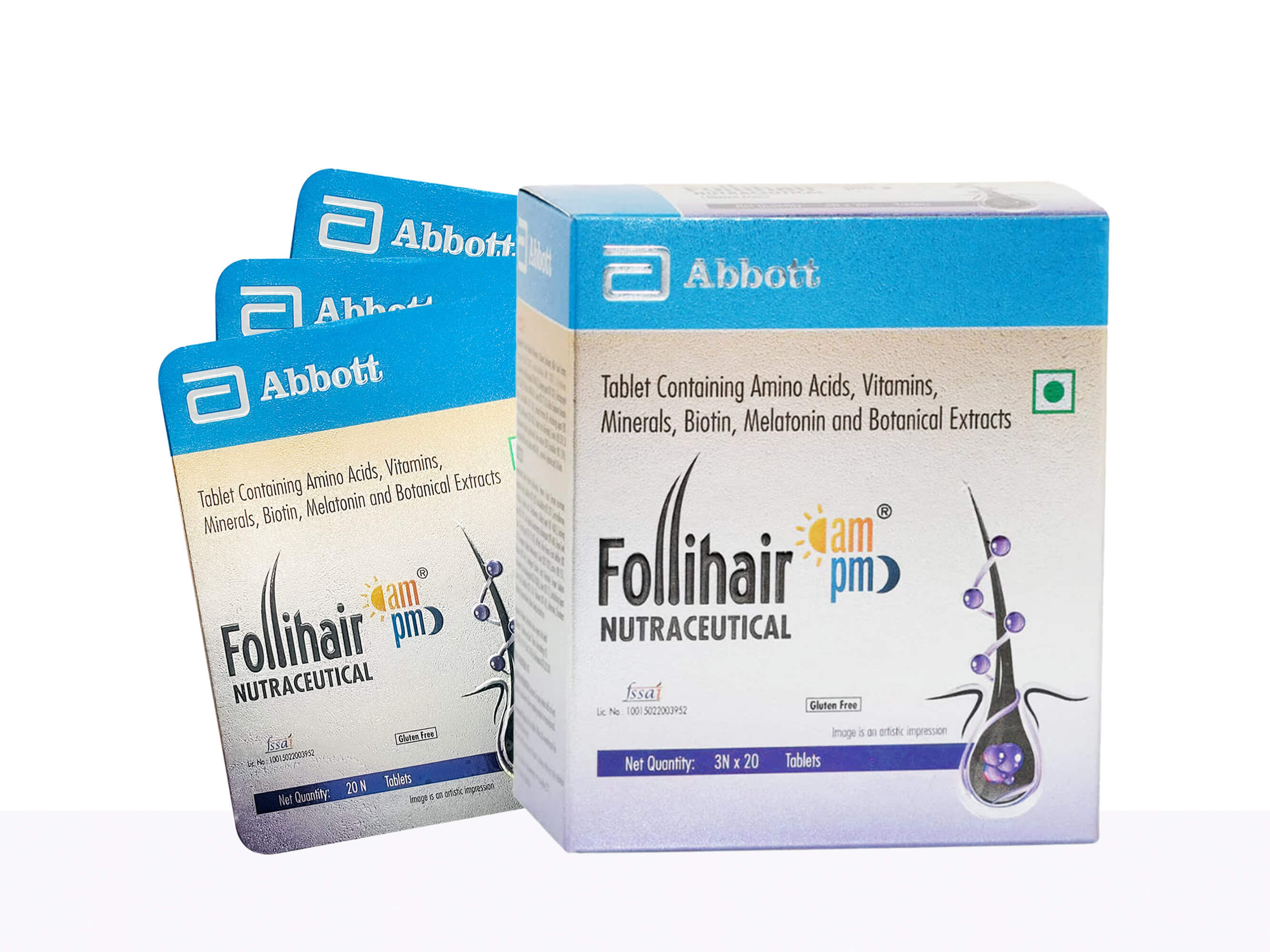 Follihair Nutraceutical Am Pm Tablet 3 x 20 tablets