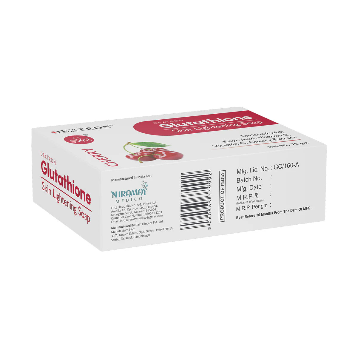Glutathione Skin Lightening Soap Cherry 75gm