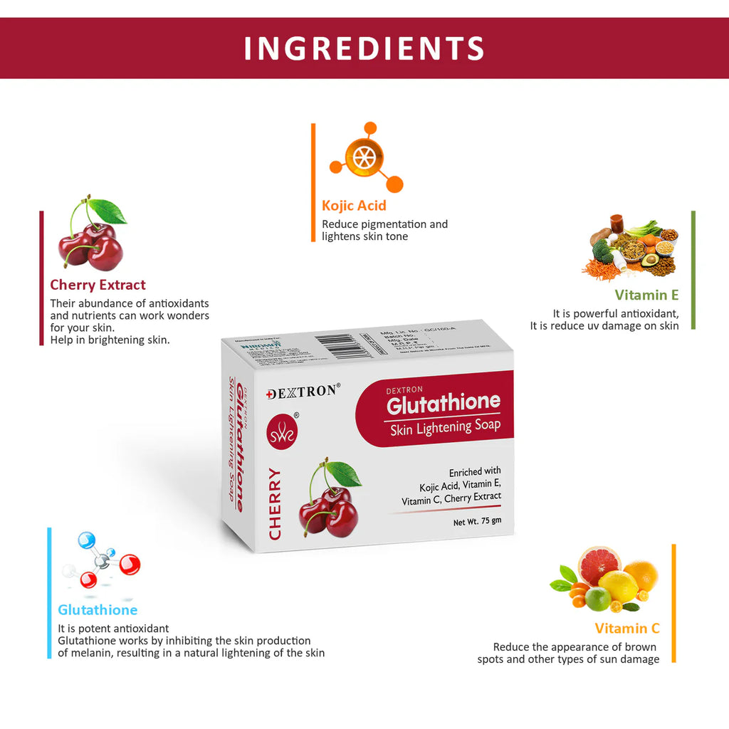 Glutathione Skin Lightening Soap Cherry 75gm