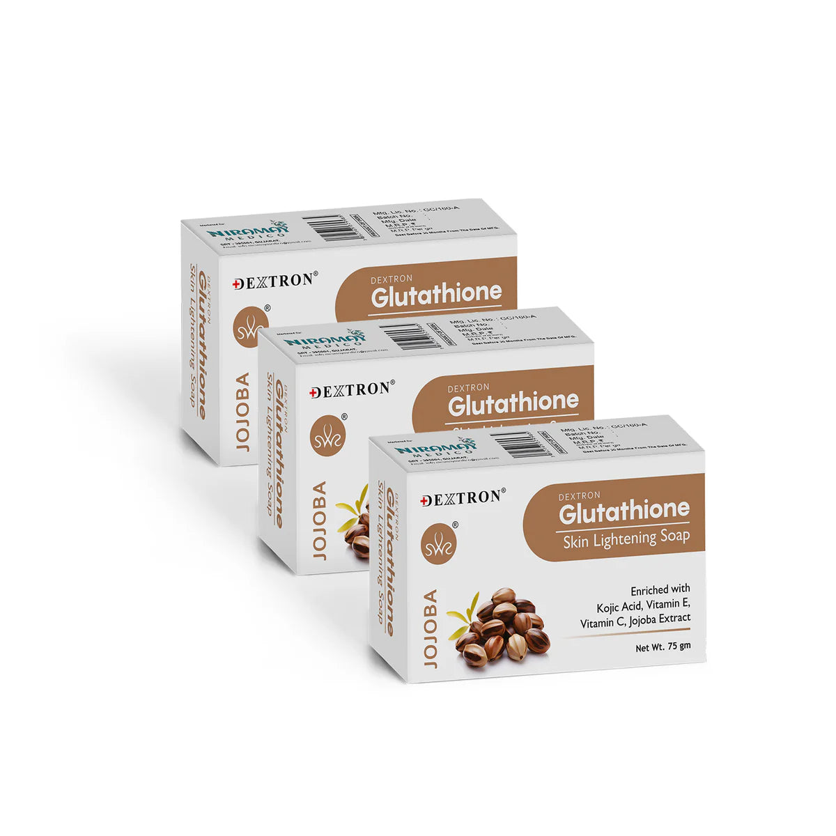 Glutathione Skin Lightening Soap Jojoba 75gm Pack Of 3