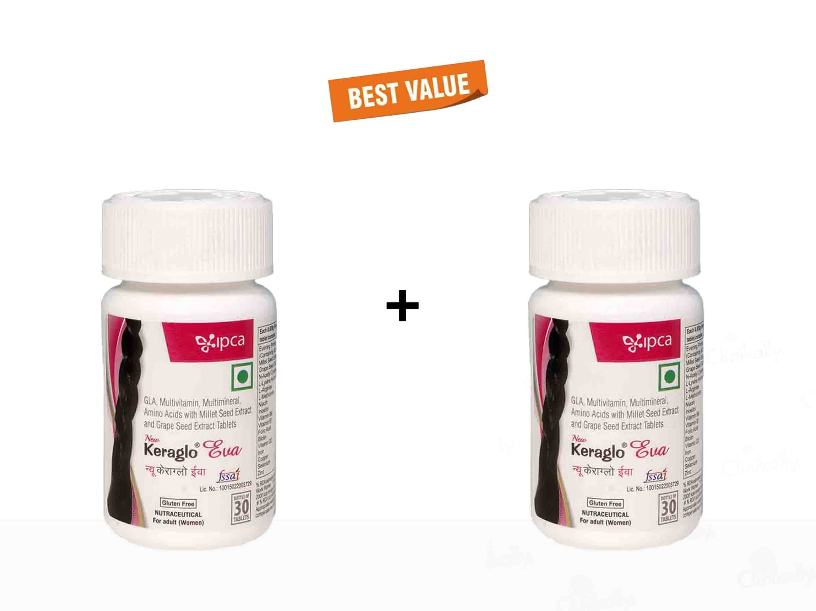 IPCA Keraglo Eva Tablet 2 x 30 Tablets