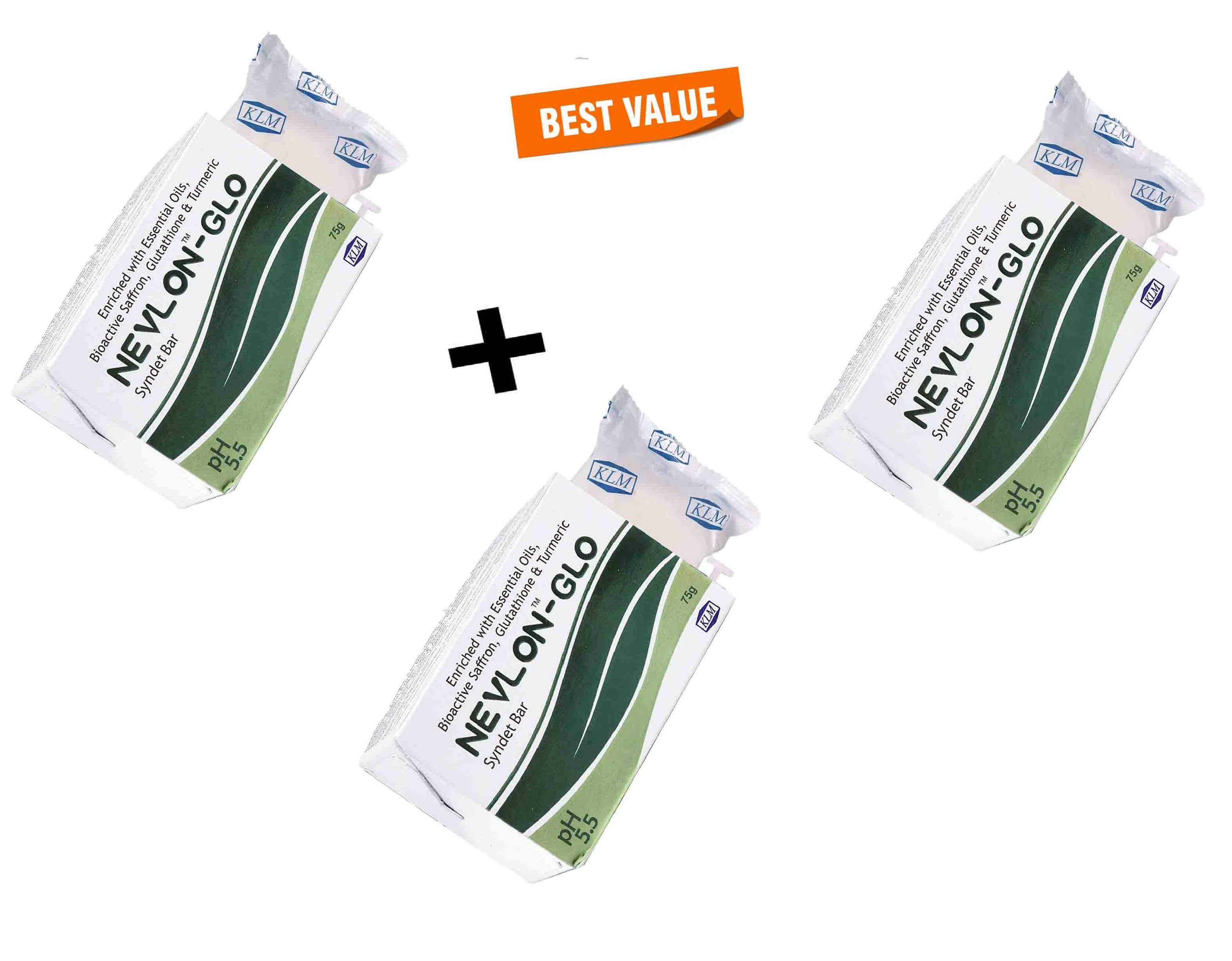 Nevlon Glo Syndet Bar 75Gm (Pack Of 3)