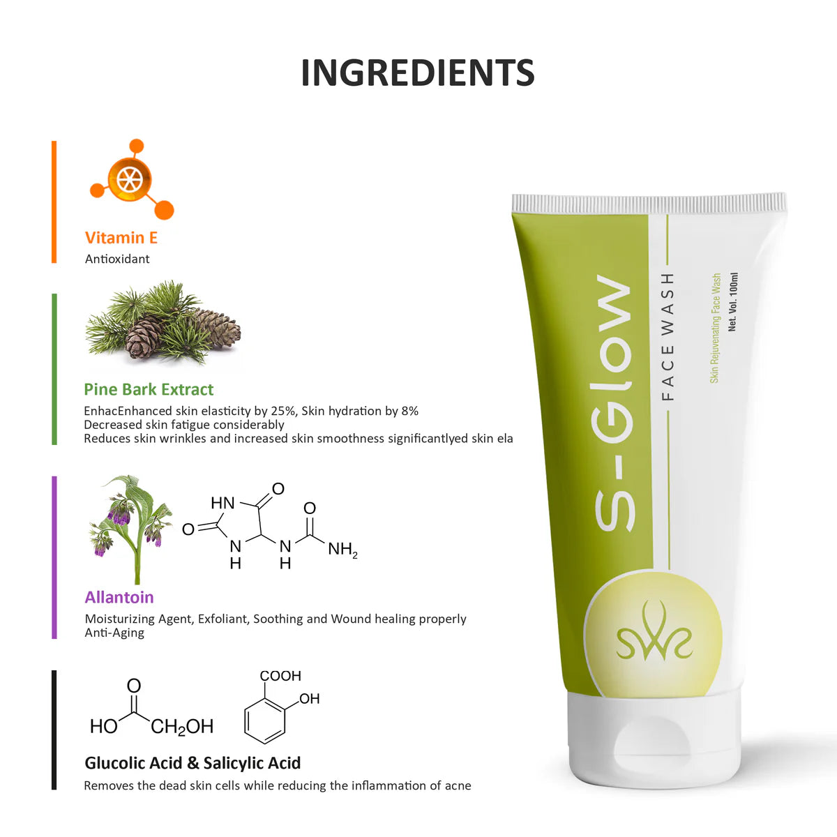 S-Glow Face Wash 100Ml