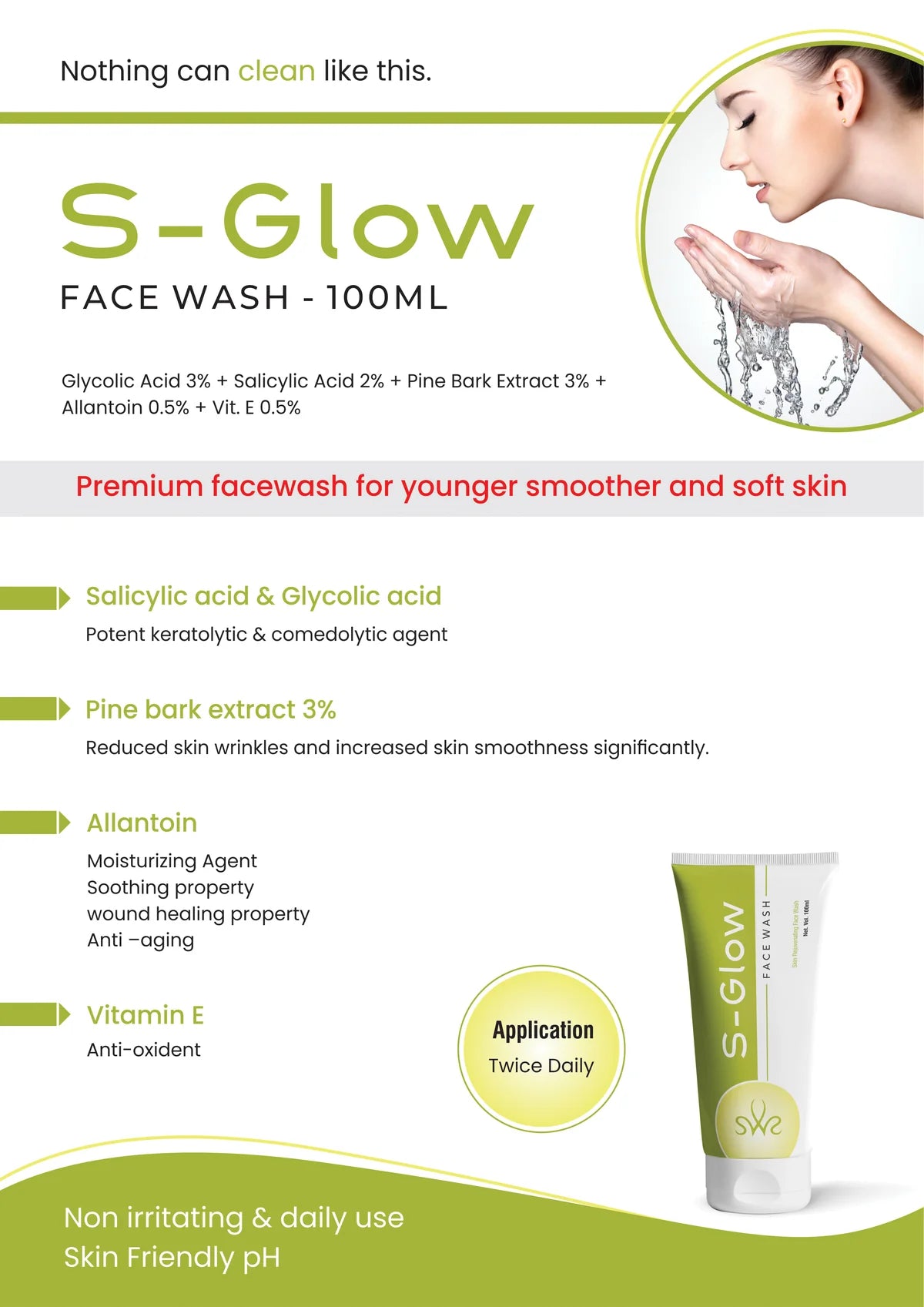 S-Glow Face Wash 100Ml