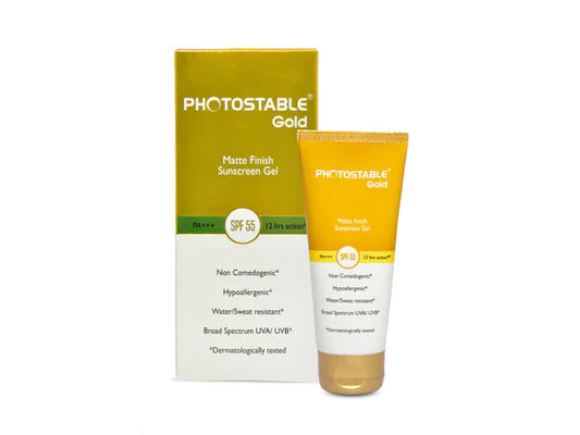 Sun pharma Photostable Gold Matte Finish Sunscreen Gel SPF 55 50g